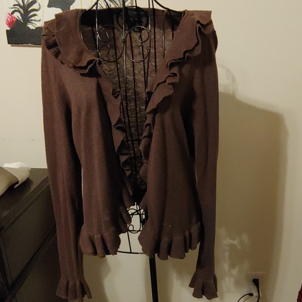 Ruffled Trim Cardigan